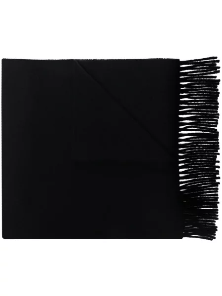 Fular Toteme cu franjuri tricotate negru