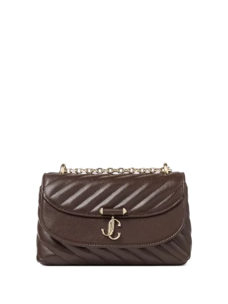 Geanta crossbody Jimmy Choo matlasată maro