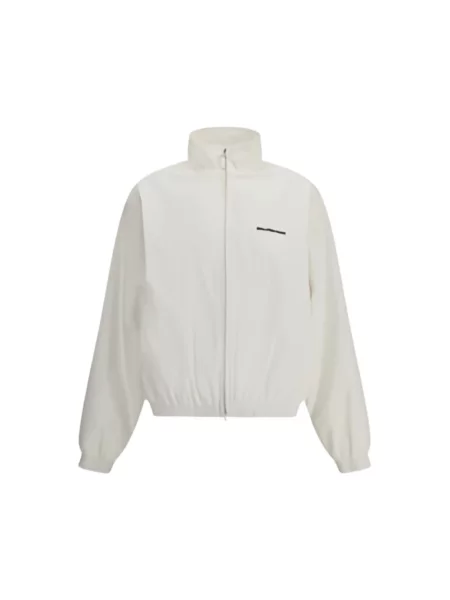 Lniana kurtka Balenciaga z logo biała
