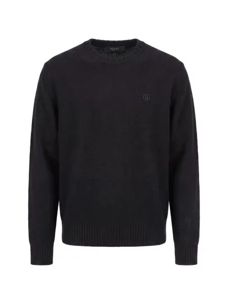 Pulover Gucci cu broderie de lână negru
