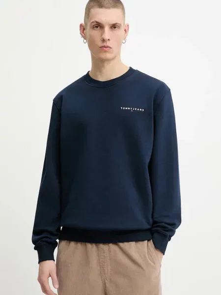 Tommy Jeans dukserica za muškarce s pamukom plava