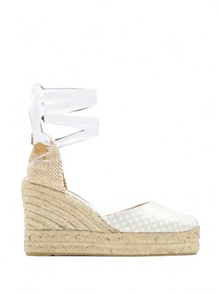 Espadrile Castaner cu buline cu pană gri