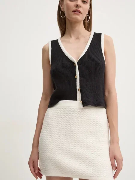 Sukně Abercrombie & Fitch mini pouzdrová béžová