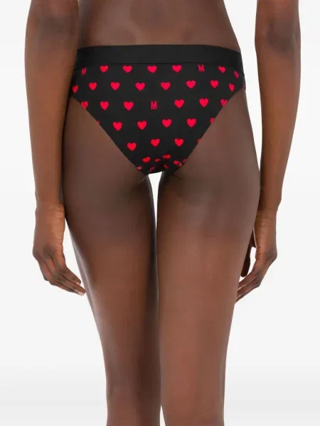 Chiloți Moschino cu imagine cu motiv cu inimi negru