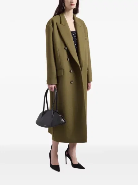 Вълнено двуредно палто Nina Ricci зелено