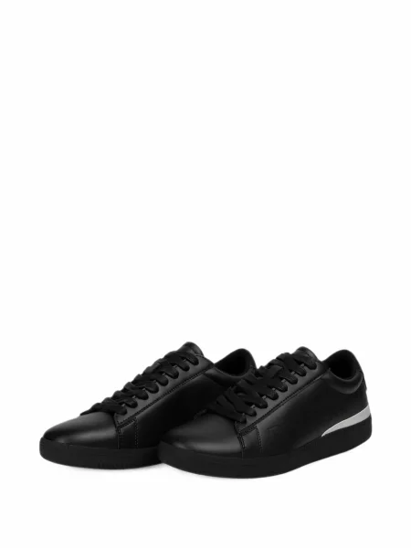 Δερμάτινα sneakers Police με αυτόγραφο μαύρο
