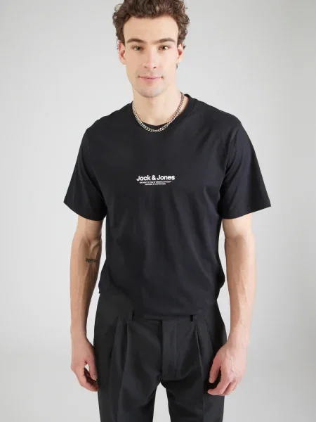 JACK & JONES Tričko JWHVESTERBRO čierna biela