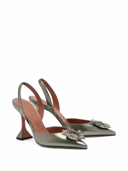 Pantofi cu toc Amina Muaddi din piele slingback