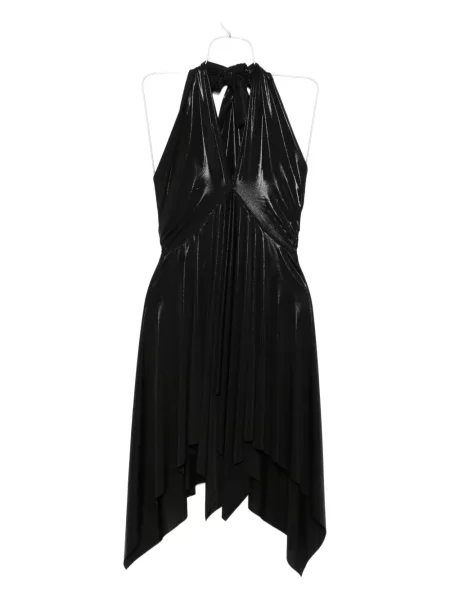 Mała sukienka mini Norma Kamali z dekoltem halter garniturowa czarna