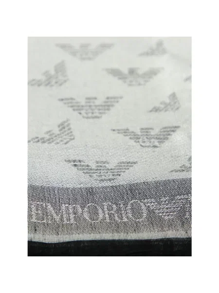 Szal Emporio Armani z logo szara