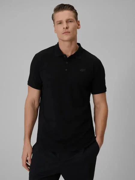 Koszulka polo regular 4F czarna