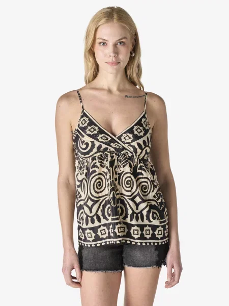 KOROSHI Top bej negru