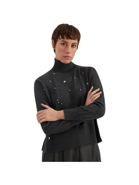 Sweter z golfem Alpha Studio do golfa czarny