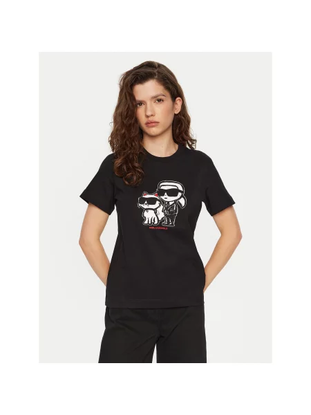 KARL LAGERFELD Majica Regular Fit črna