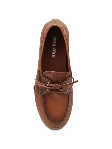 Pantofi loafer Miu Miu din piele maro