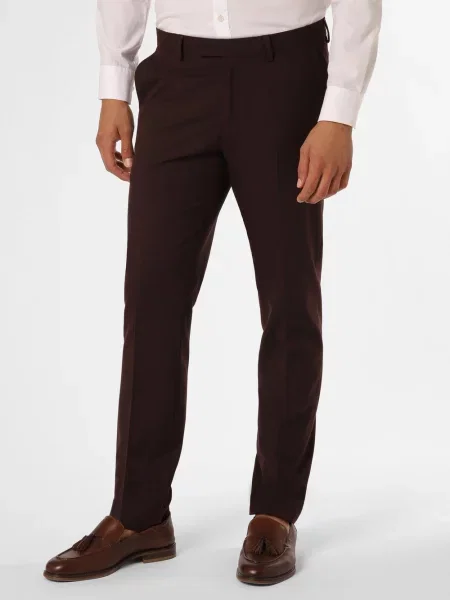 Finshley & Harding spodnie od garnituru modułowego Mężczyźni Slim Fit lila|czerwony jednolity 48