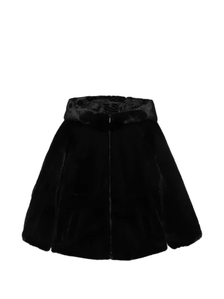 Palton Emporio Armani cu glugă negru