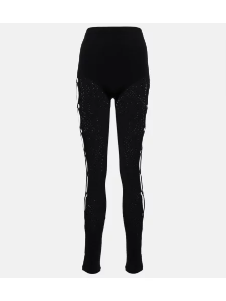 Leggings The Attico din dantelă negru