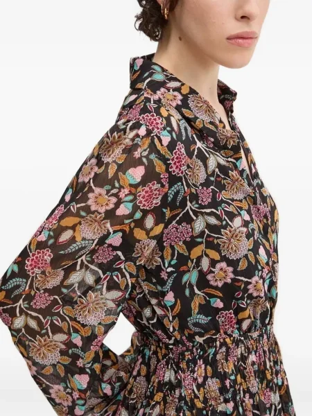 Gėlėta raštuota kostiumas mini suknelė Desigual ruda