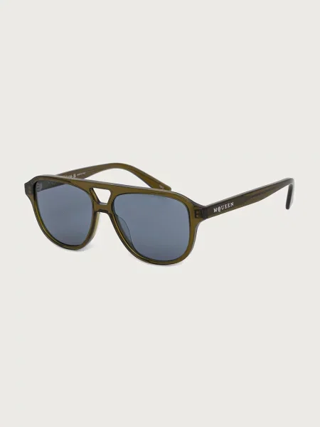 Alexander McQueen okulary przeciwsłoneczne pilotki męskie zielone
