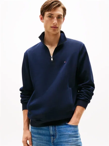 TOMMY HILFIGER Mikina ESSENTIAL námornícka modrá / červená biela
