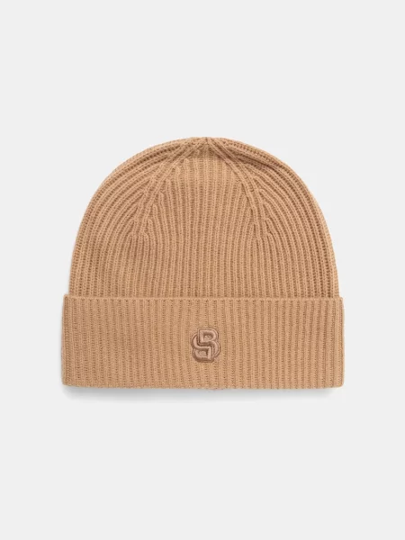 Вълнена шапка BOSS бежово