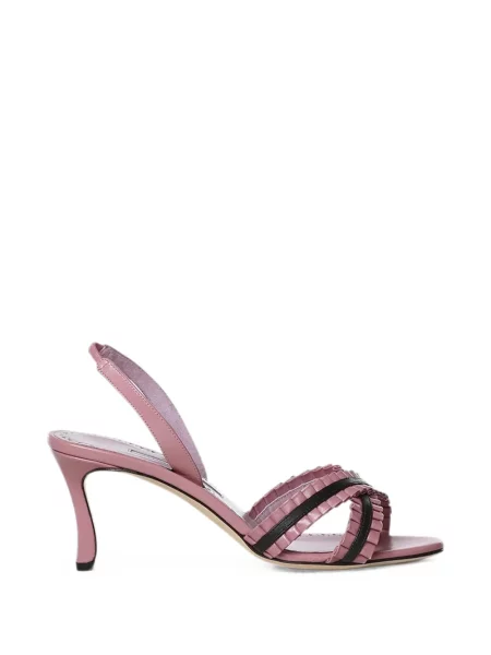 Sandale Manolo Blahnik cu volane slingback roz