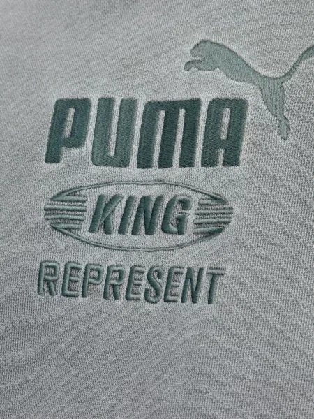 Pulover Puma cu broderie cu glugă gri