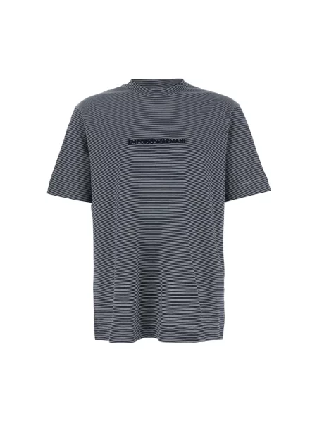 Koszulka Emporio Armani z dżerseju niebieska