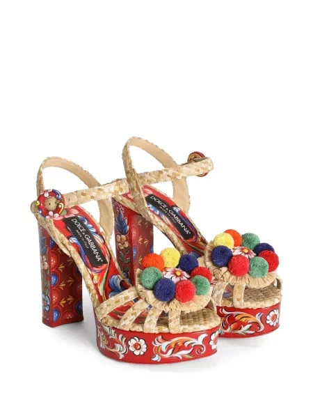 Sandale Dolce & Gabbana cu broderie cu platformă