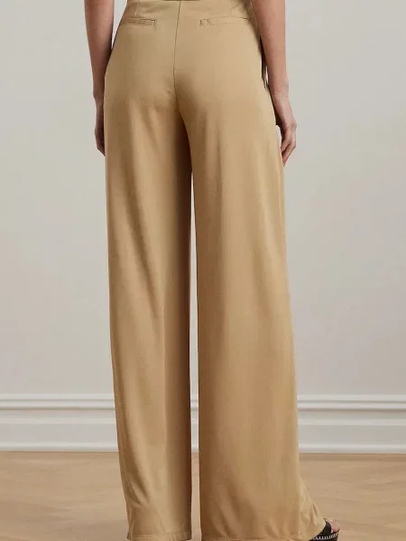 Lauren Ralph Lauren nohavice wide leg dámske béžová