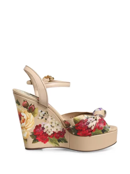 Sandale Dolce & Gabbana cu model floral cu pană cu imagine