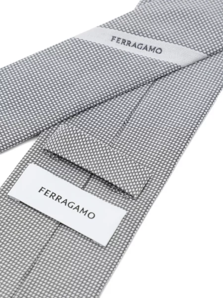Cravată Ferragamo de mătase gri