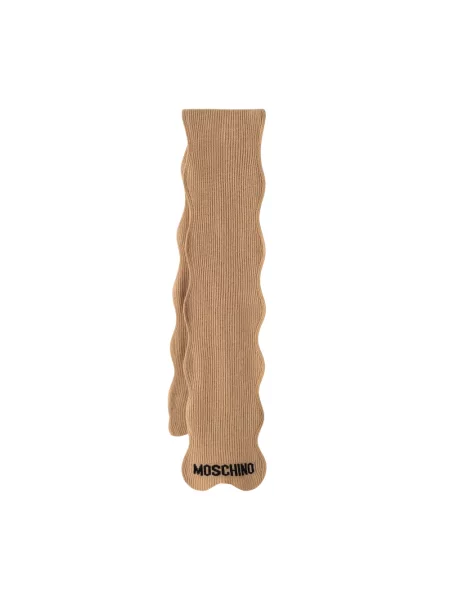Moschino szalik z wełną brązowa