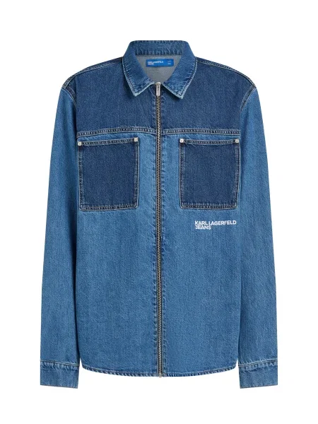 KARL LAGERFELD JEANS Košulja plavi traper / tamno plava bijela