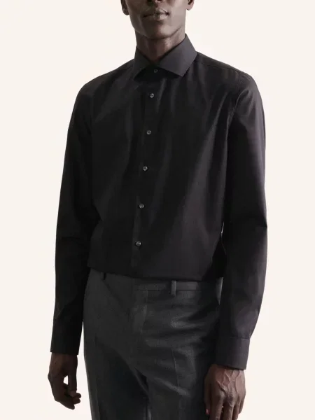 Seidensticker Koszula Biznesowa O Kroju Slim Fit schwarz czarna