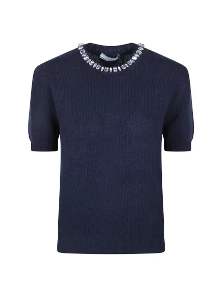 Sweter Prada z kaszmiru niebieski