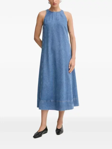 Rochie midi Marc O'polo fără mâneci cu gât halter albastru