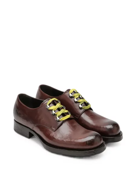 Pantofi Prada cu șireturi din piele maro