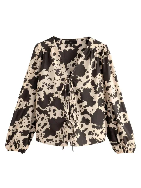 Next Bluză crem / închis maro