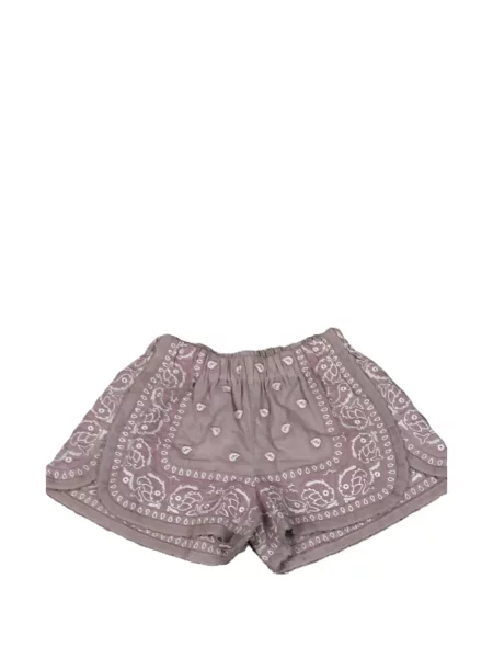 Pantaloni scurți Orsina cu broderie violet