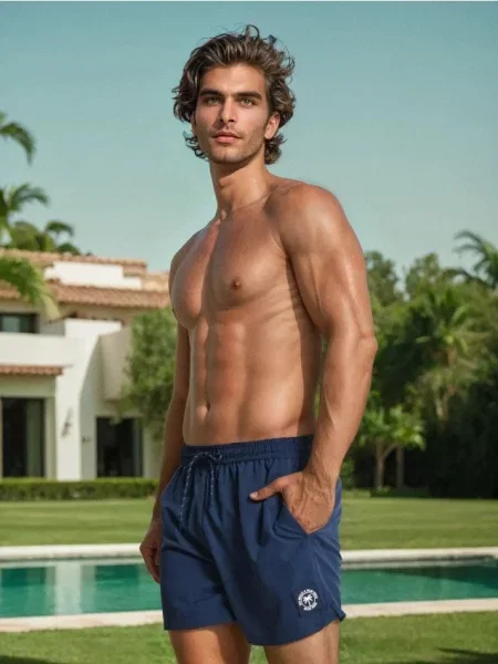 Sinsay Szorty kąpielowe z ozdobną gumową naszywką granatowy