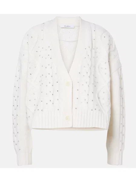 Cardigan Max Mara de lână alb