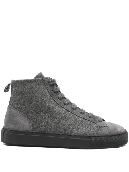 Sneakerși Doucal's cu șireturi din piele de căprioară gri