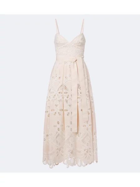 Cu centură rochie midi Elie Saab bej
