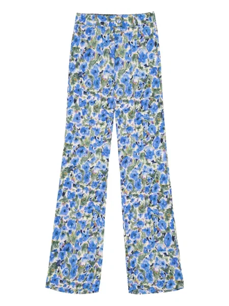 Pantaloni Maliparmi cu model floral cu imagine albastru
