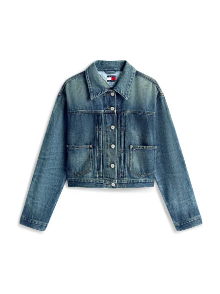 Tommy Jeans Geacă de primăvară-toamnă denim albastru
