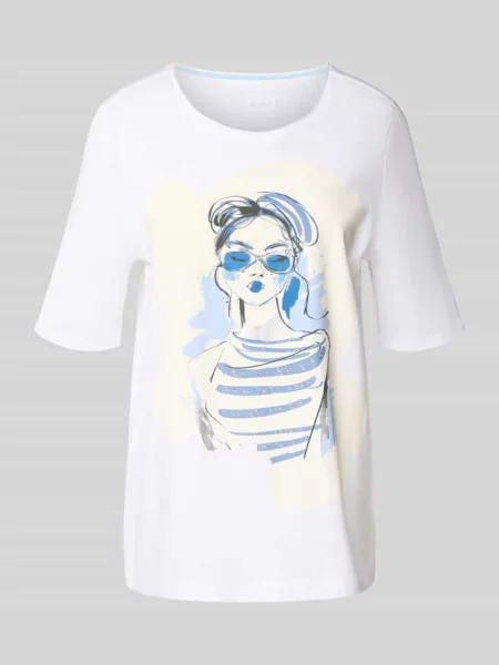 T-shirt z nadrukowanym motywem Oui biała