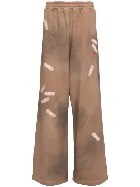 Kalhoty Doublet s výšivkou hnědé