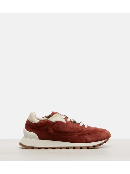 Sneakerși Brunello Cucinelli din piele de căprioară maro